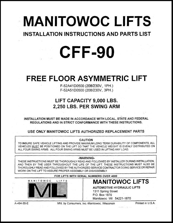 CFF-90 Installation Instruction